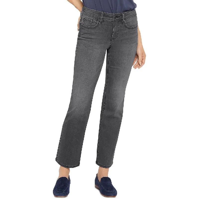 NYDJ Womens Marilyn Denim High Rise Ankle Jeans Fashionable White Denim Jeans
