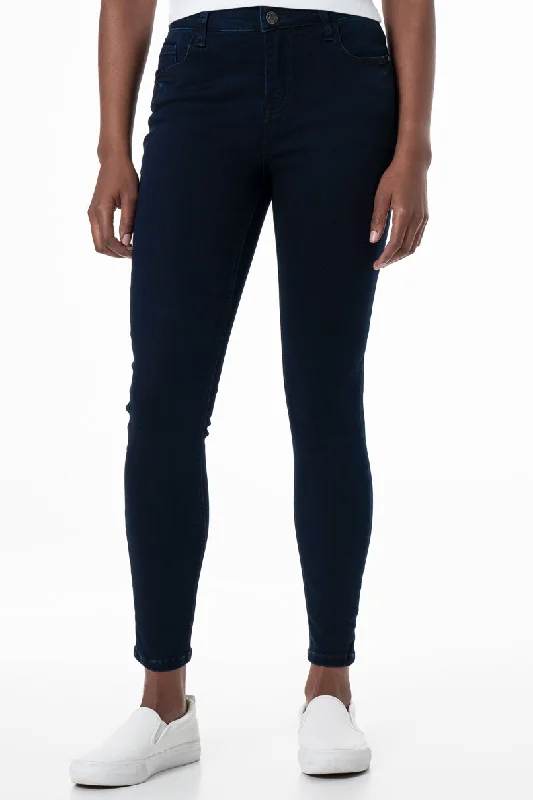 Rf01 Mid-Rise Skinny Jeans _ 145801 _ Dark Wash Cozy Stretch High-Waist Jeans
