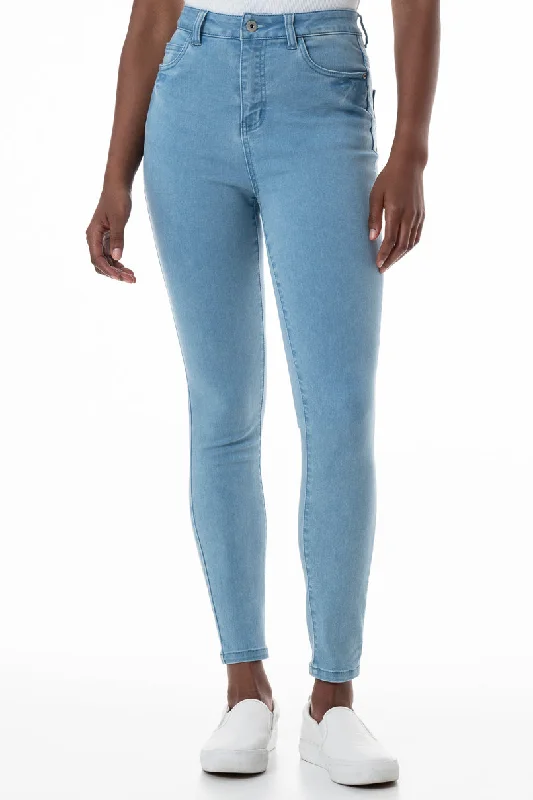 Rf09 Hi-Waisted Skinny Jeans _ 148253 _ Light Wash Trendy Flared Leg Jeans
