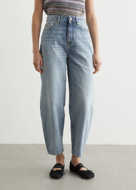 Rigid Denim Stary Jeans 32" Fashionable Button-Front Jeans