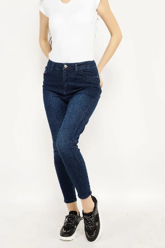 SIDED SHIMMER LADIES JEANS 2047KU Casual Distressed Skinny Jeans