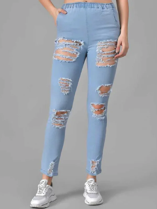Slim Women Blue Jeans Comfortable Zip-Fly Denim Jeans