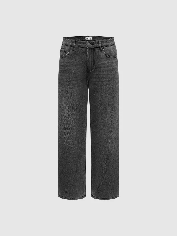 Straight Denim Jeans Casual Straight-Leg Jeans
