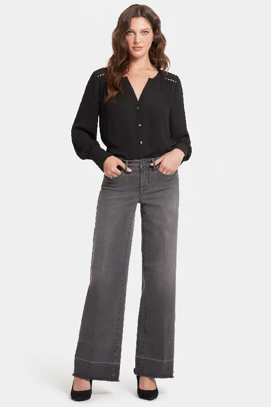 Teresa Wide Leg Jeans - Snow Shadow Chic Cropped Jeans