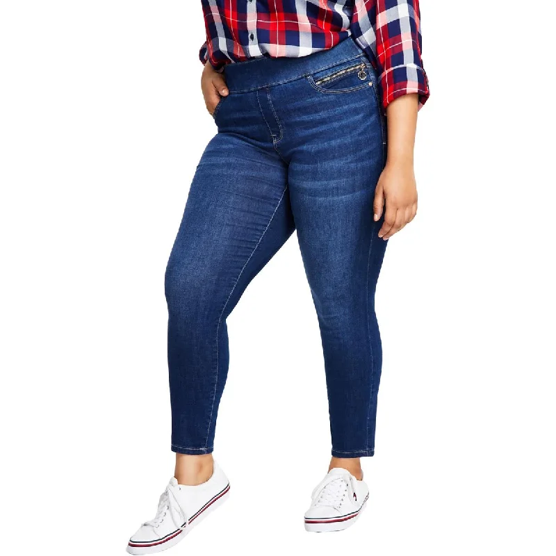 Tommy Hilfiger Womens Plus High Waist Slimming Skinny Jeans Fashionable Mom Jeans