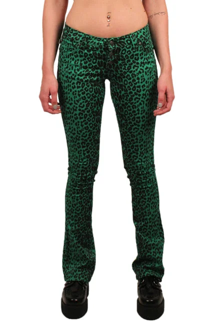 Bootcut Jeans Cheetah Print Comfortable Low-Rise Jeans