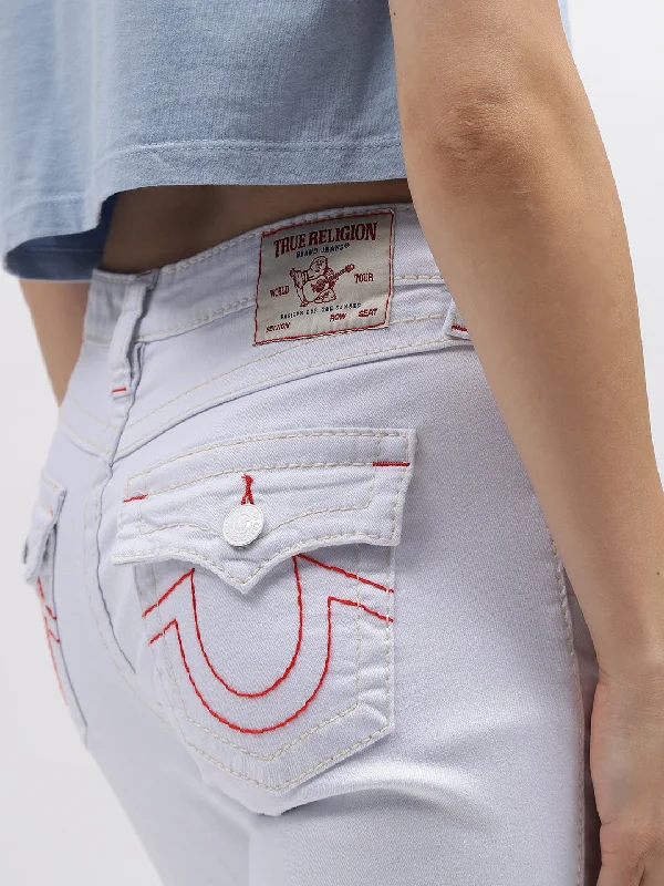 True Religion Women White Super Skinny Fit Mid-Rise Non Stretchable Jeans Comfortable Ankle Jeans