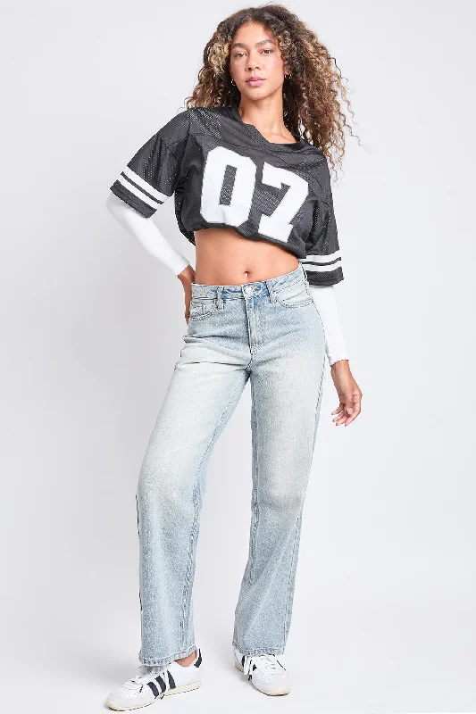 Women's High Rise Relaxed Fit Rip Repair Jeans Comfortable Ankle Jeans
