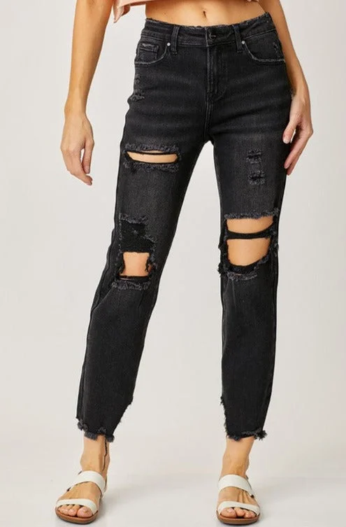 Tapered Boyfriend Jeans Cozy Relaxed Fit Denim Jeans