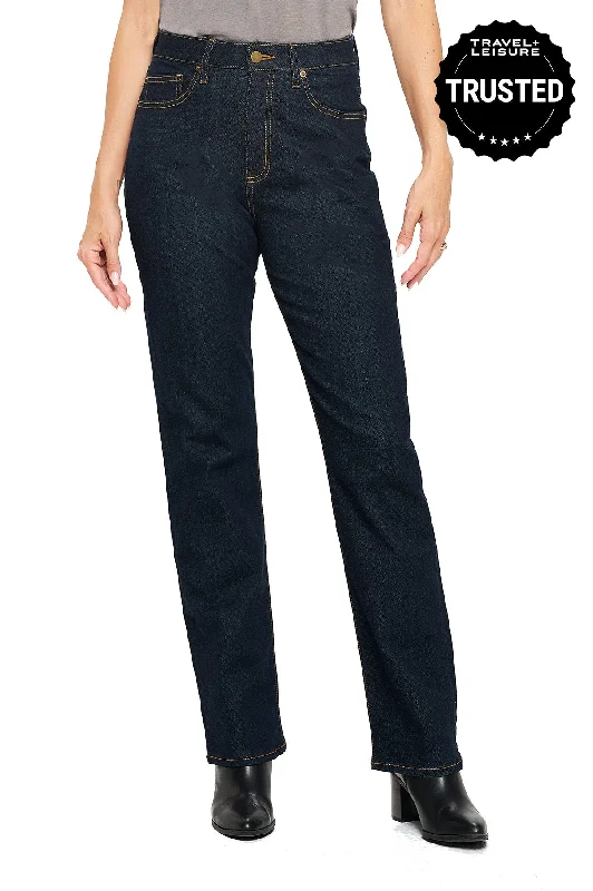 Best Travel Jeans | Relaxed | Dark Indigo Casual Wide-Legged Denim Jeans