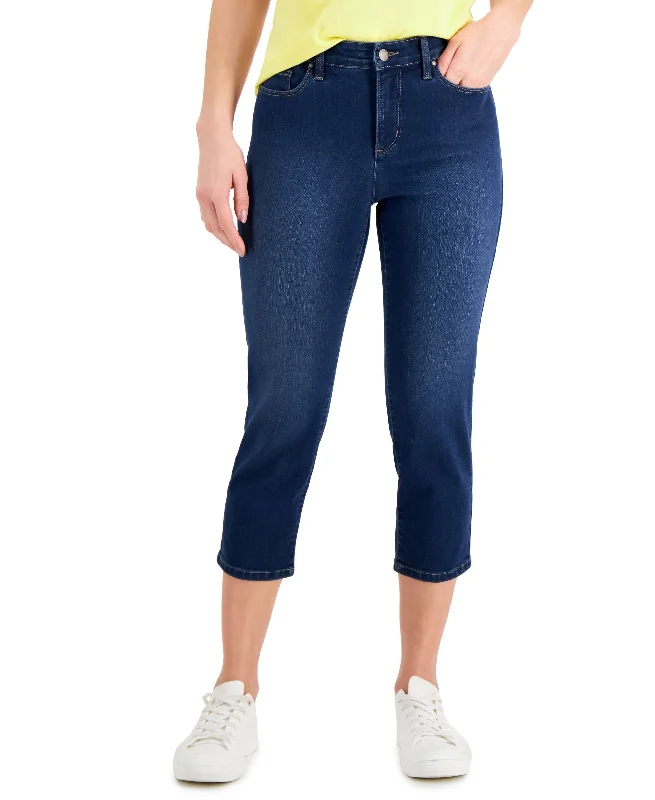 Charter Club Denim Capri Jeans Stylish Paperbag Waist Denim