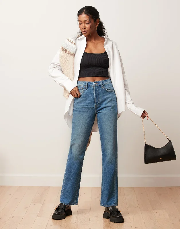 CHLOE STRAIGHT JEANS / ALI Comfortable Folded Hem Jeans