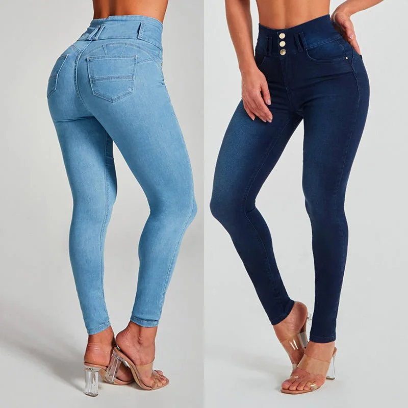 High Waist Jeans Women's Skinny Trousers Tight Stretch Shaping And Hip Lifting Pants Trendy Low-Rise Bootcut Jeans