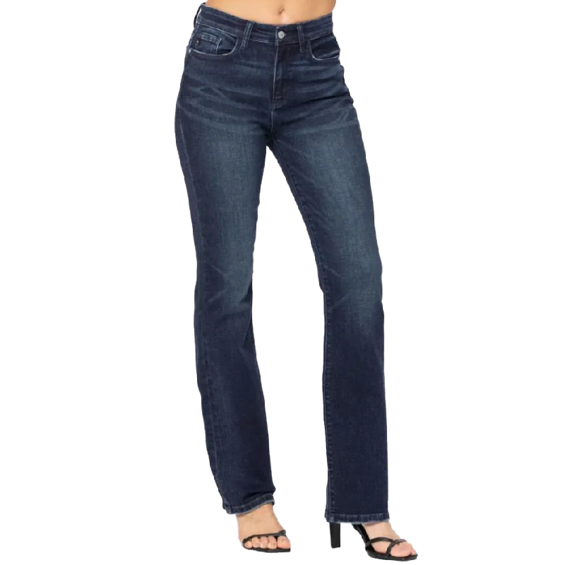 Judy Blue Womens High Rise Slim Bootcut Jeans Chic Double Waistband Jeans