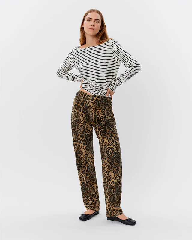 TOKYOSW JEANS - Leopard Comfortable Zip-Fly Denim Jeans