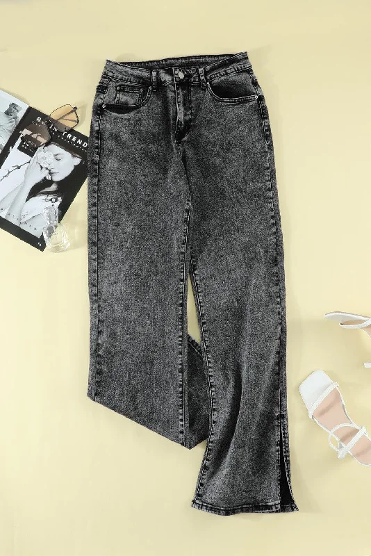 Slit Flare Jeans Comfortable Flare Leg Jeans