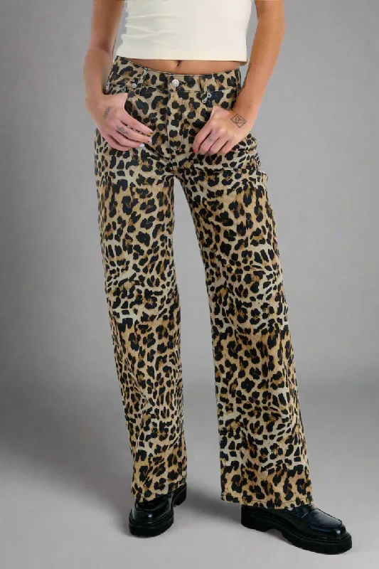 The Ragged Priest Leopard Wash Release Jeans Chic Cropped Jeans