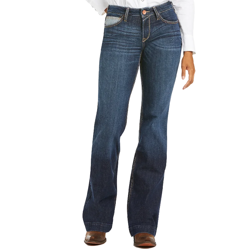 Ariat M&F Women's Trouser Rise Mia Wide Leg Jeans Stylish Plus Size Denim Jeans