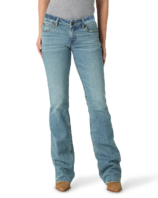 Women's Retro Mae Mid Rise Bootcut Jeans Comfortable Stretch Denim Jeans