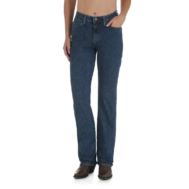 Wrangler Women's Cowboy Cut Jeans - Natural-Rise - Stonewash Cozy Wide-Legged Jeans